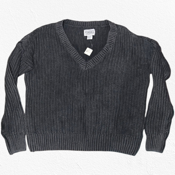 Forenza Victoria's Secret Gray V Neck Oversized Chunky Knit Sweater Size Small - Picture 6 of 11
